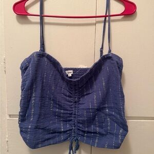 Aerie Navy Ruched Crop Top